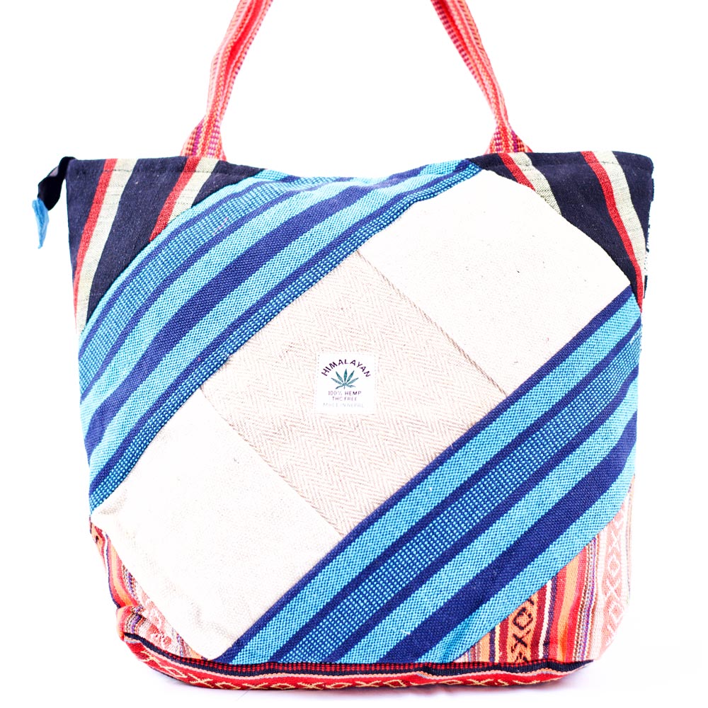 Organic, Natural and Stylish (Blue) - Hemp Tote Bags 1