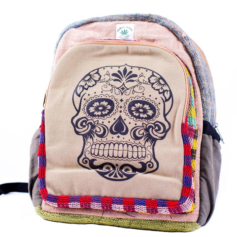 Skull Print Hemp Backpack Hemp Bags