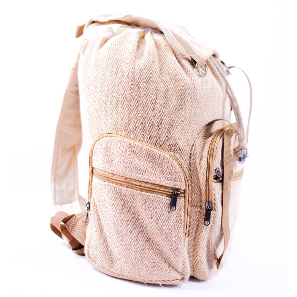 White Multipurpose Hemp Backpack 1