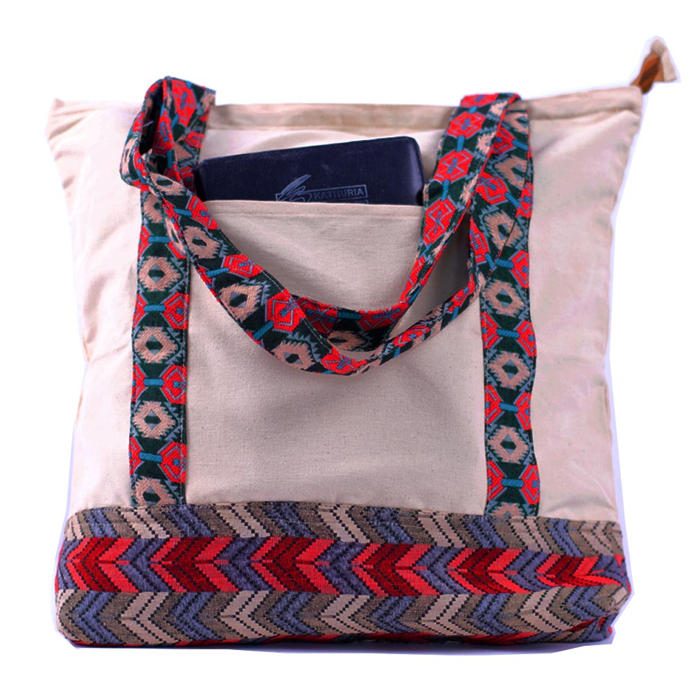 Natural + Stylish Hemp Tote Bag (Red) - Hemp Tote Bags 1